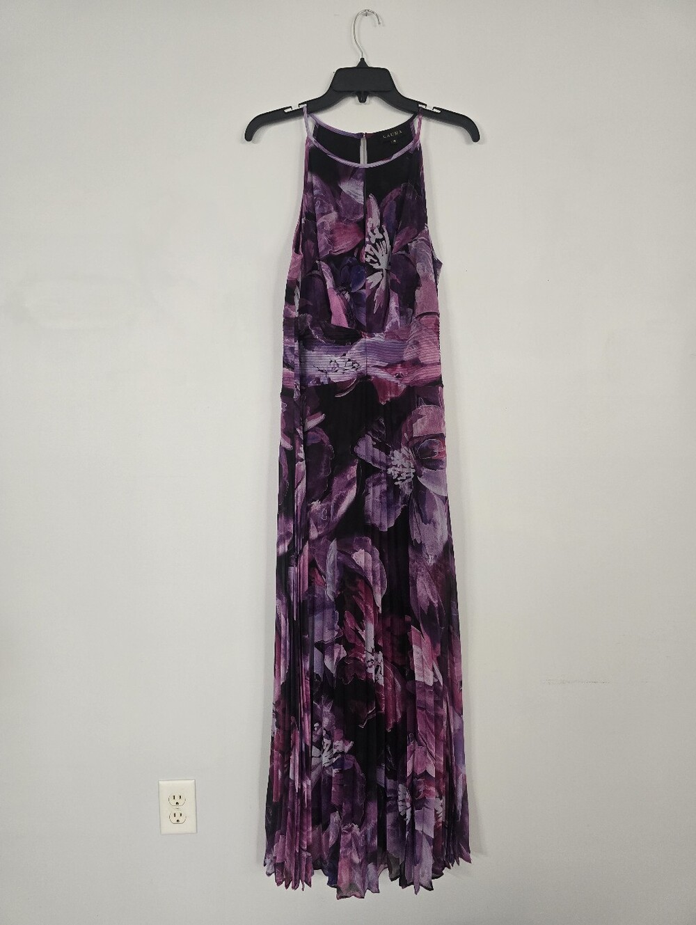Laura Purple Floral Halter Maxi Dress